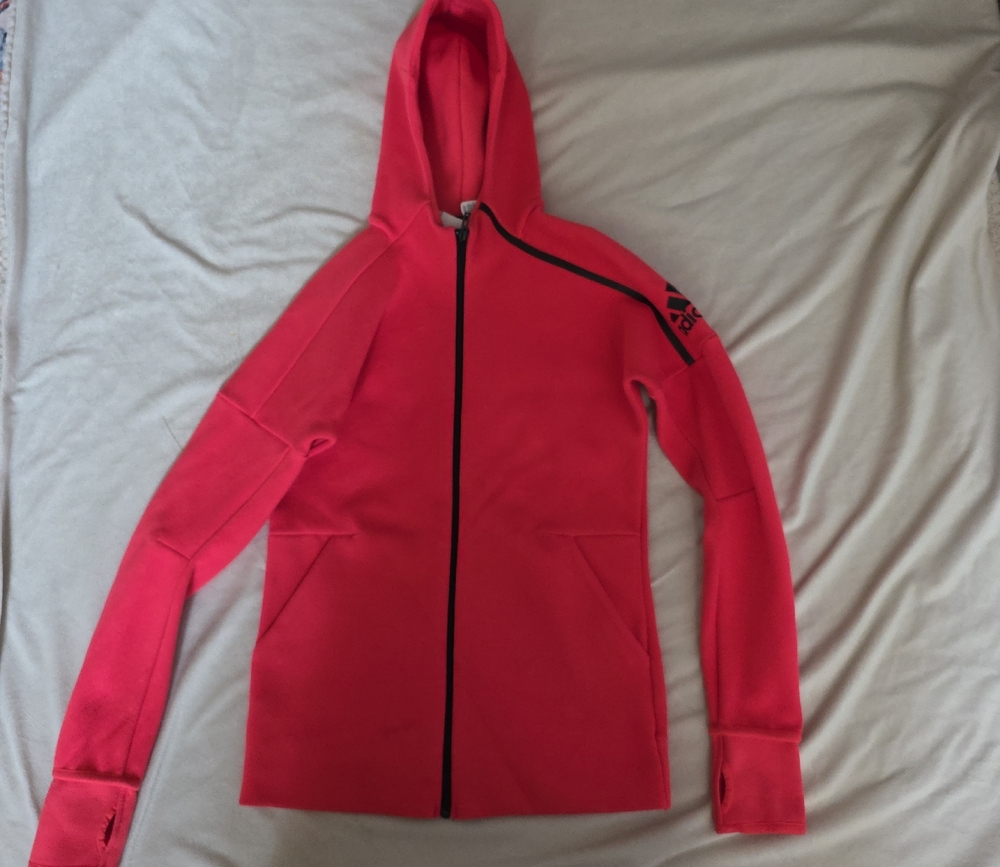 Adidas Kids Bright Pink Full-Zip Hoodie